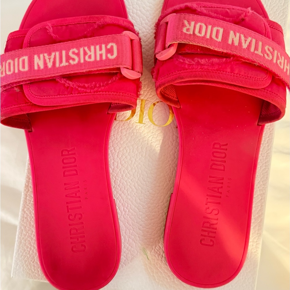 Dior Fuchsia Slide Sandals